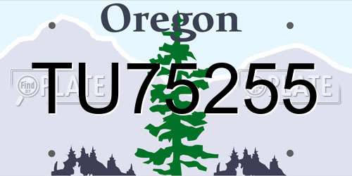 TU75255 Oregon License Plate