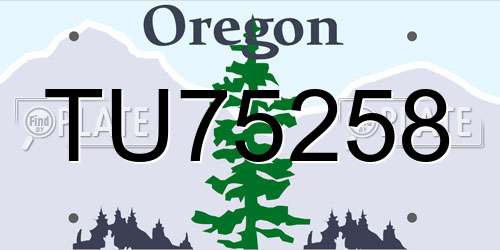 TU75258 Oregon License Plate