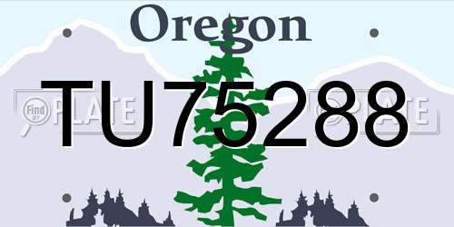 TU75288 Oregon License Plate