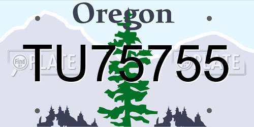 TU75755 Oregon License Plate