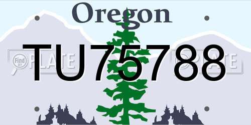 TU75788 Oregon License Plate