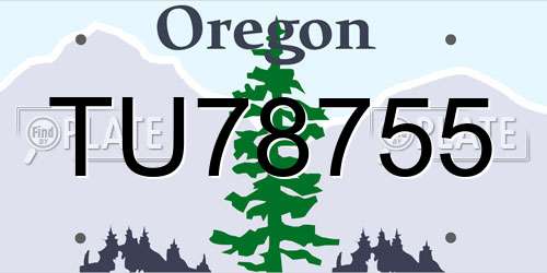 TU78755 Oregon License Plate