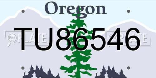 TU86546 Oregon License Plate