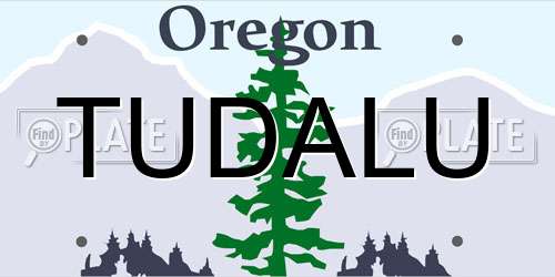 TUDALU Oregon License Plate