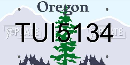 TUI5134 Oregon License Plate