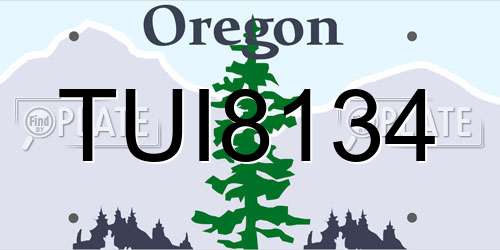 TUI8134 Oregon License Plate