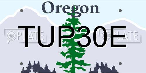 TUP30E Oregon License Plate