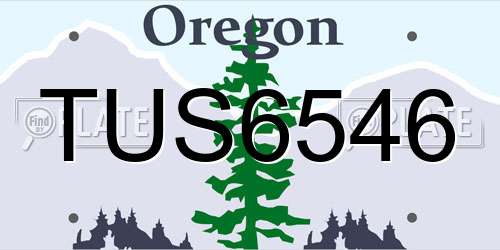 TUS6546 Oregon License Plate