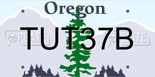 TUT37B Oregon License Plate