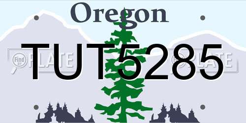 TUT5285 Oregon License Plate