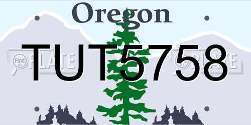 TUT5758 Oregon License Plate