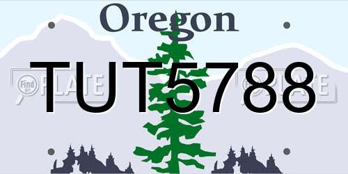 TUT5788 Oregon License Plate
