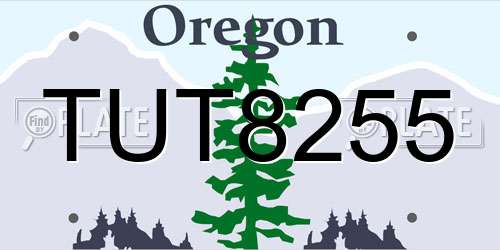 TUT8255 Oregon License Plate