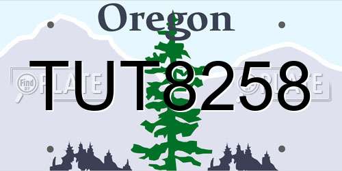TUT8258 Oregon License Plate