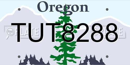 TUT8288 Oregon License Plate