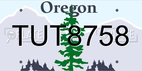 TUT8758 Oregon License Plate