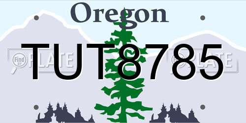 TUT8785 Oregon License Plate