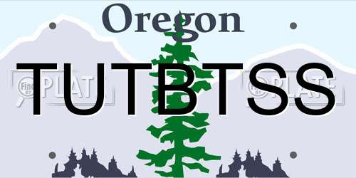 TUTBTSS Oregon License Plate