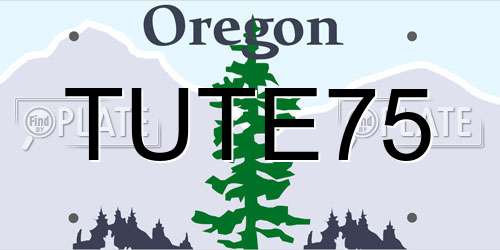 TUTE75 Oregon License Plate
