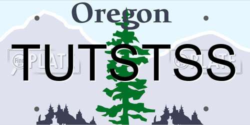 TUTSTSS Oregon License Plate