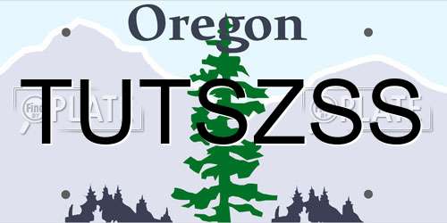 TUTSZSS Oregon License Plate