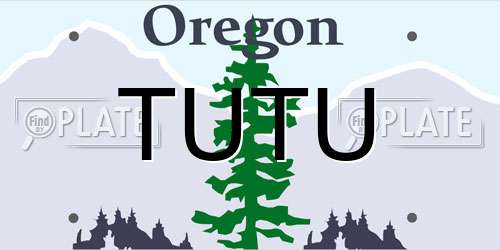 TUTU Oregon License Plate