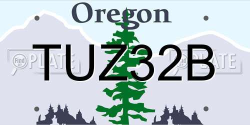 TUZ32B Oregon License Plate
