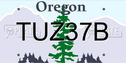 TUZ37B Oregon License Plate