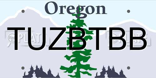 TUZBTBB Oregon License Plate