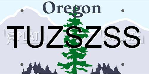 TUZSZSS Oregon License Plate