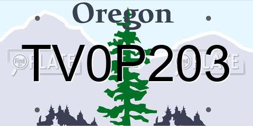 TV0P203 Oregon License Plate