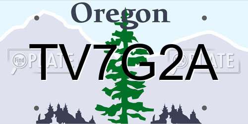 TV7G2A Oregon License Plate