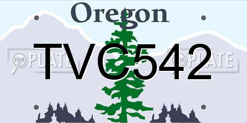 TVC542 Oregon License Plate