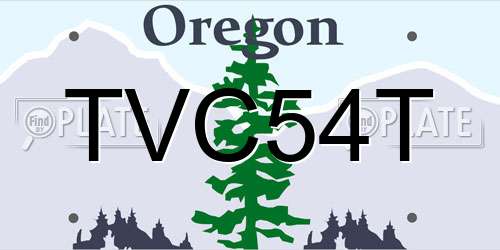 TVC54T Oregon License Plate