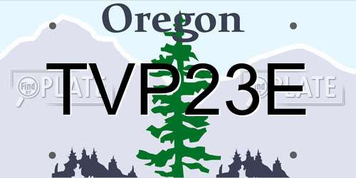 TVP23E Oregon License Plate