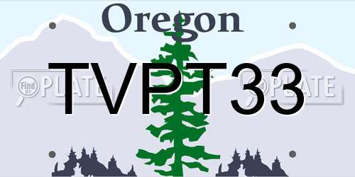 TVPT33 Oregon License Plate