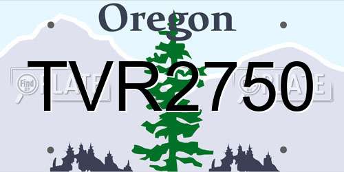 TVR2750 Oregon License Plate