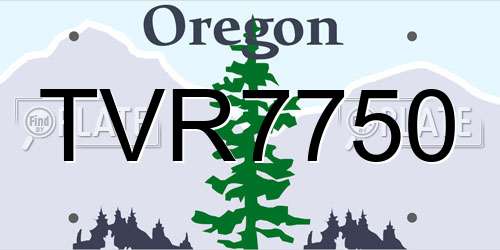 TVR7750 Oregon License Plate
