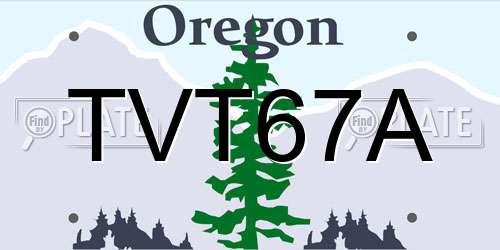 TVT67A Oregon License Plate