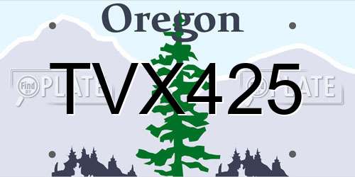 TVX425 Oregon License Plate