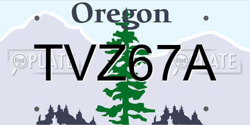 TVZ67A Oregon License Plate