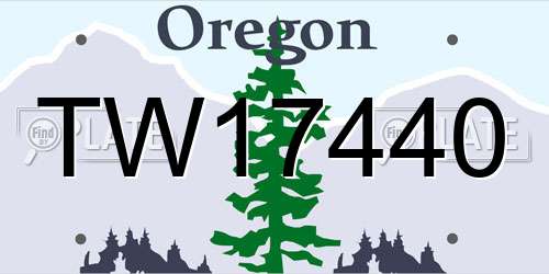 TW17440 Oregon License Plate