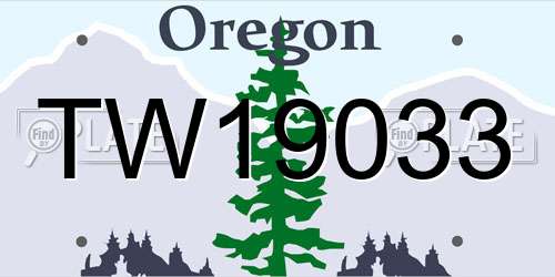 TW19033 Oregon License Plate