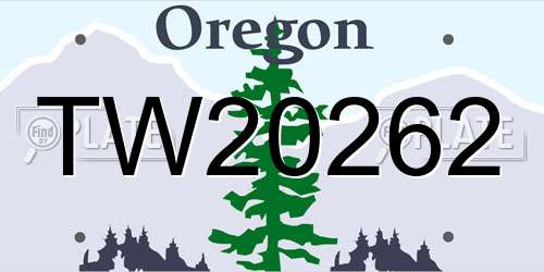 TW20262 Oregon License Plate