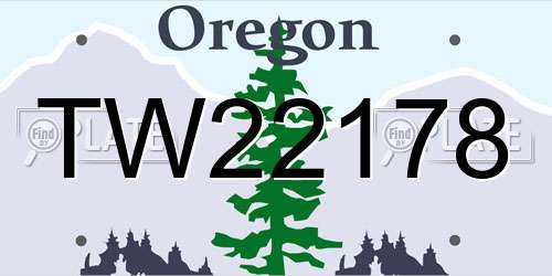 TW22178 Oregon License Plate