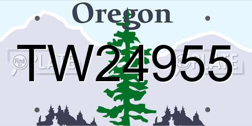 TW24955 Oregon License Plate