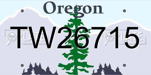 TW26715 Oregon License Plate