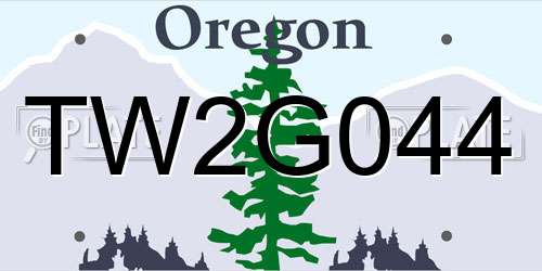 TW2G044 Oregon License Plate