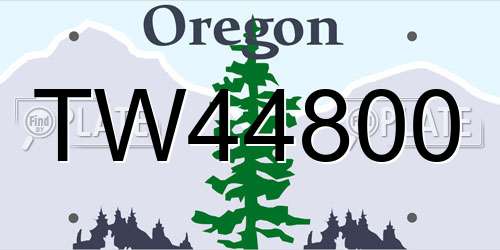TW44800 Oregon License Plate