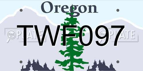 TWF097 Oregon License Plate